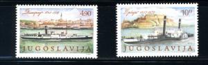 1970 Yugoslavia Sc 1455-1456 Mint NH Steamers Danube Conference Ship
