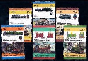 [63549] Grenadines of St.Vincent 1985 Steam Locs - Trains - Railways Bequia MNH