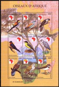 Central African 1999 Birds Mi.2180/88 sheet  MNH