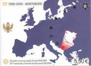 EUROPA by Montenegro MNH Sc 130  Michel Bk3 Souvenir sheet  Value $ 15.00