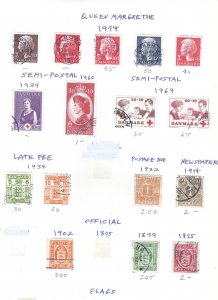 DEMARK 41 STAMPS USED1870-1974 SCV $63.90 AT 25% OF CAT VALUE!