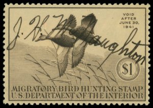 United States #RW7 Used  extremely fine   Cat$50 1940, $1 Black Mallards