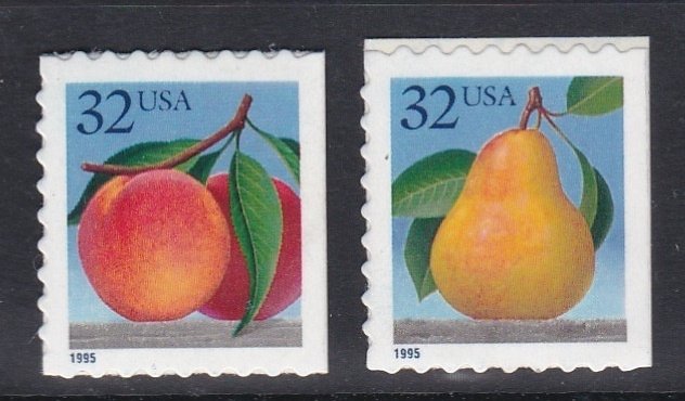 2493-94 Peach & Pear MNH