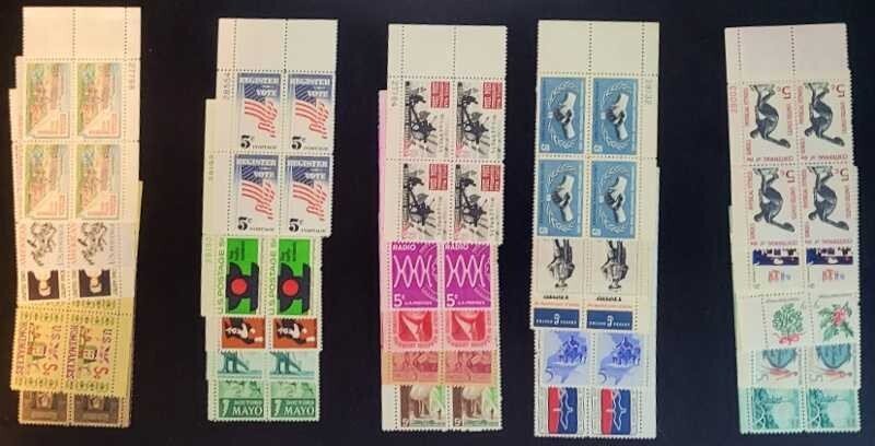 4StampSales US Stamps - 25 Different 5c Plate Blocks Below Face Value!
