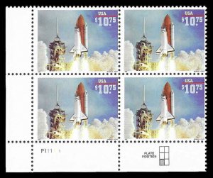 PCBstamps  US #2544A PB $43.00(4x$10.75)Endeavor Shuttle, Express, MNH, (PB-3a)