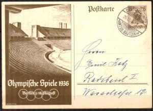 Germany 1936 Olympics Games Berlin Post Card