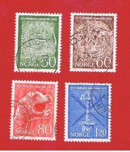 Norway #586-589  VF used   Artifacts  Free S/H