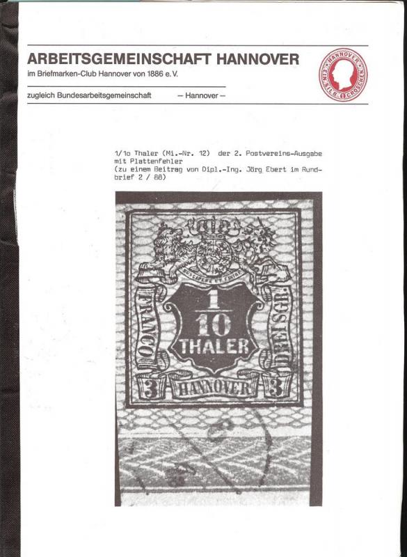 Arbeitsgemeinschaft Hannover im Briefmarken-Club Hannover...