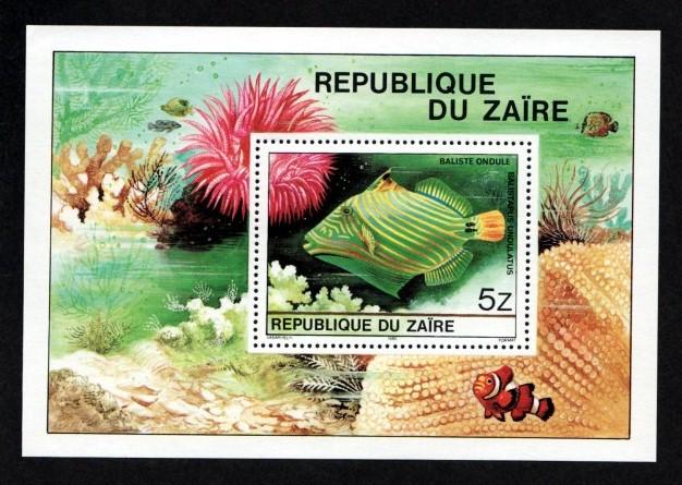 Zaire 981a Mint NH MNH Souvenir Sheet Flora Fauna Fish!