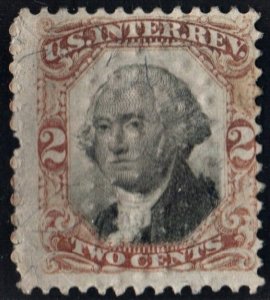 R135 2¢ Third Issue Documentary Stamp (1871) Cut Cancel