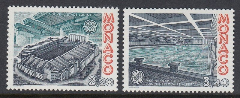 Monaco 1563-4 Louis II Stadium Europa mnh