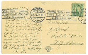 P3445 - SWEDEN POST CARD FROM STOCKHOLM, SPECIAL CANCEL, VERY CLEAR, 23.-5.1912.-