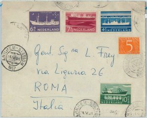 77858-Países Bajos-Historia Postal-cubrir a Italia 1957 Barcos Buques Ballena 