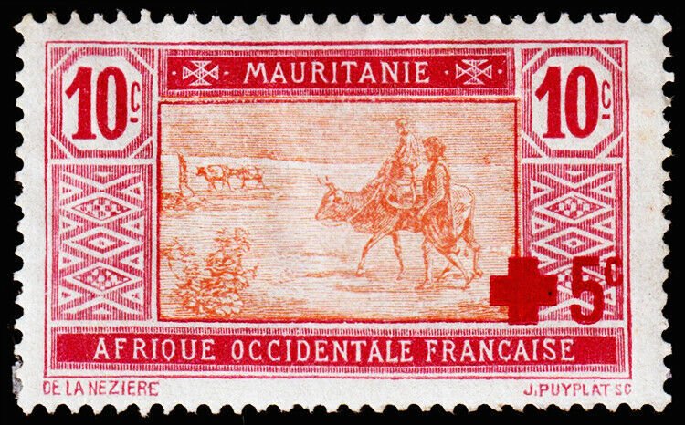 Mauritania Scott B1 (1915) Mint H F-VF C