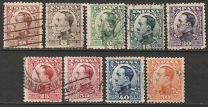 Spain 1930 Sc 406-14 set used some thins