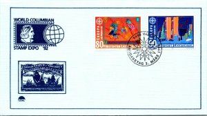 Liechtenstein FDC 1992 - World Columbian Stamp Expo - Vaduz - F28985