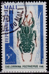 Mali, 1967, Beetle Insects, 5f, used with gum