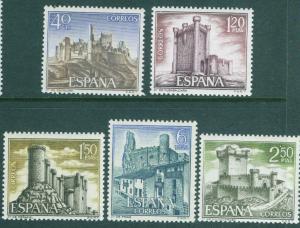SPAIN Scott 1538-1542, MNH** 1968 Castle set