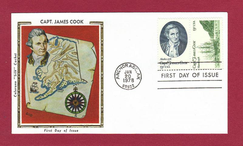  1978 13c CAPT. JAMES COOK, Anchorage #1733b, FDC, Colorano