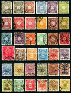 Japan #91 / #142 1899-1930 Assorted Definitive Issues F-VF Used 36 Items