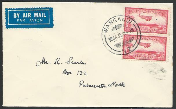 NEW ZEALAND 1938 first flight cover Wanganui - Palmerston North............56777