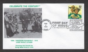 1998 Boy Scouts Celebrate Century # 3183j FDC SOSSI Teddy Roosevelt