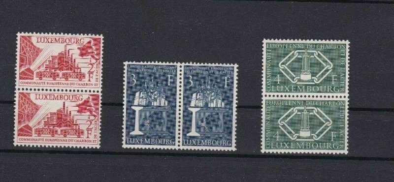 LUXEMBOURG 1956 EUROPEAN COAL & STEEL MNH STAMPS PAIRS CAT £210  REF 4897