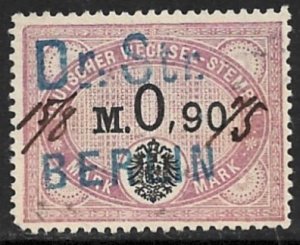 GERMANY 1875 0.90m Red Violet Bill of Exchange Revenue Erler No.AJ55B VFU