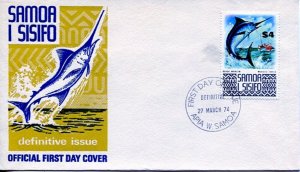 SAMOA: BLACK MARLIN FIRST DAY COVER (SCOTT 378B)