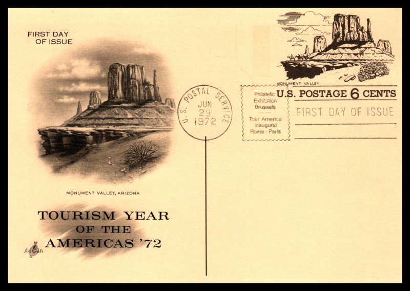 US UX62 Monument Valley Artcraft U/A FDC Postal Card
