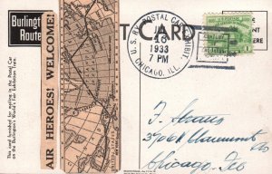 1933 Century of Progress Chicago, Balbo arrival, Railway Postal Car cancel (F