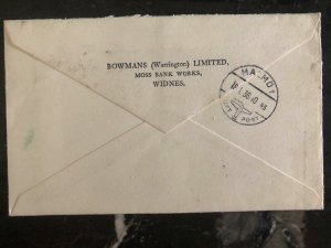 1936 Widnes England Commercial Cover To Finland Bowmans Ltd B