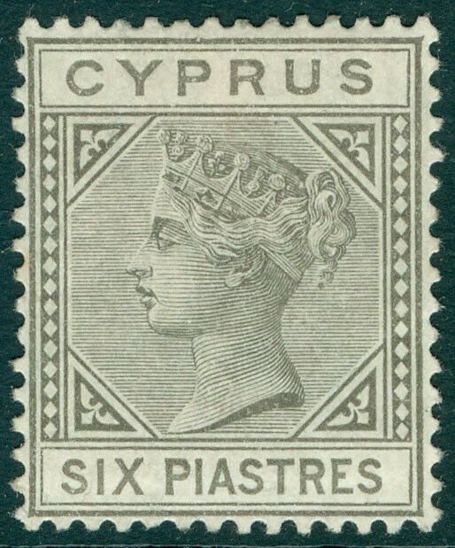 CYPRUS SG15, 6pi olive-grey, M MINT. Cat £1800. WMK CC.