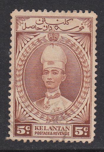 Malaya Kelantan 1937 Sc 32 5c Used