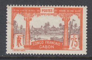 Gabon Sc 45 MLH. 1910 75c orange & chocolate Libreville, fresh, bright, VF