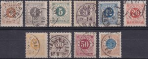 Sc # 28 / 36, 38 Sweden 1877 - 79 used perf 13 issue set -37 CV $73.50 