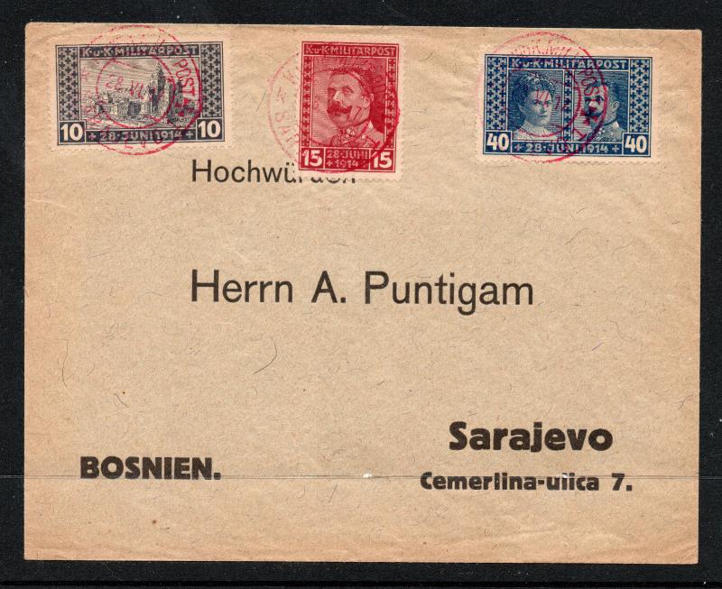 Bosnia Herzegovina - 1917 Philatelic Cover / Sc# B13 - B15 / Lot 1118119