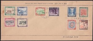 NIUE 1950 definitive set on locally printed commem FDC.....................A8840