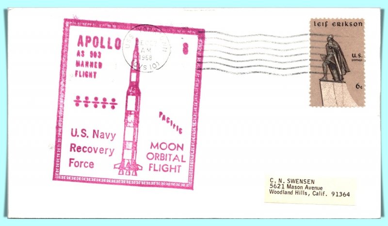 U.S. Navy Recovery Force Apollo 8 U.S.S. Yorktown FDC