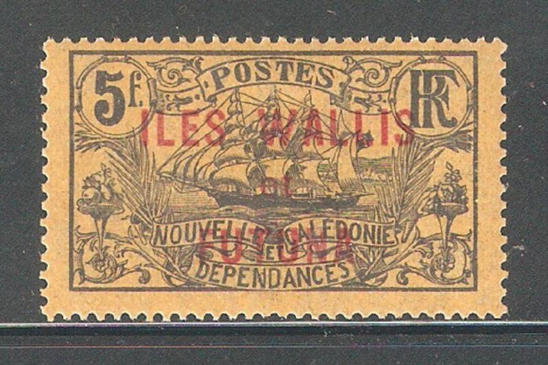 Wallis & Futuna 1920, 5fr Overprinted,Sc 28,VF-XF Mint Hinged*OG (K-8)