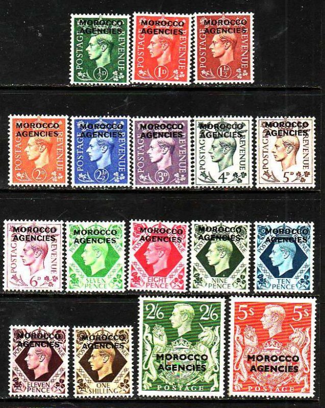 Great Britain Morocco-#246-62- id7-unused hinged [ #261-2 LH ]  KGVI set-1949-p
