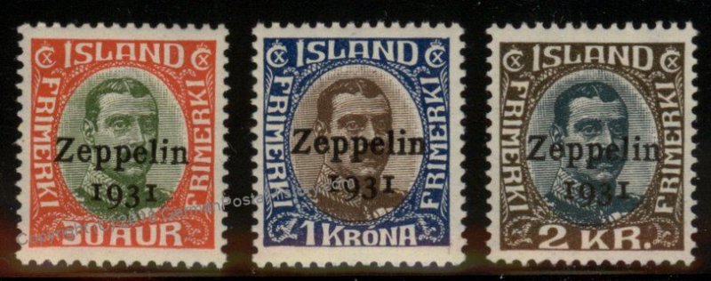 Iceland Graf Zeppelin C9-C11 Islandfahrt Stamp Set MNH 93140