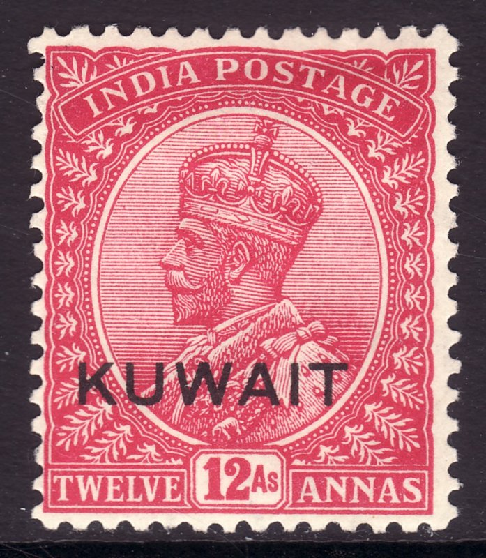 1929 - 1937 British Kuwait KGV 12 Anna issue MMHH Sc# 30 Wmk 196 CV $35.00