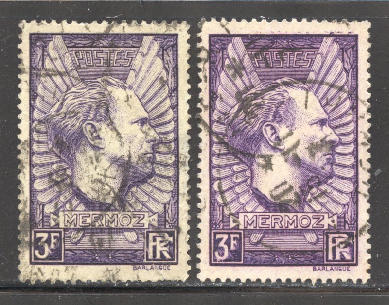 France Scott 326,326a Used H - 1937 Memorial to Jean Mermoz - SCV $8.25