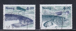 Norway # 1215-1216, Salmon & Cod Fishing, Used