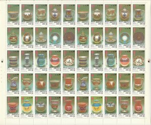 MEXICO TB SEALS, TB59, N$0.20 1995-96 SAYULA POTTERY WHITE GUM FULL SHEET MNH VF