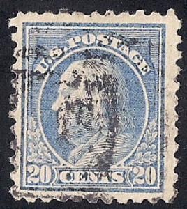 438 20 cent Franklin Ultramarine Stamp used F-VF