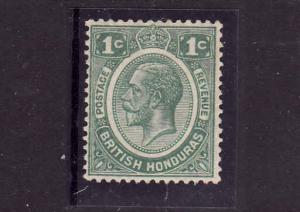 D3-British Honduras-Scott#92-Unused hinged-1c green KGV-1929