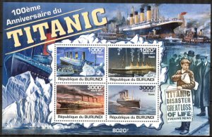 Burundi 2011 Cruise Ships Titanic S/S MNH