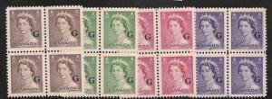 Canada: O33 O34 O35 O36 O37 O/P VF Mint NH Blk4 CV:$15